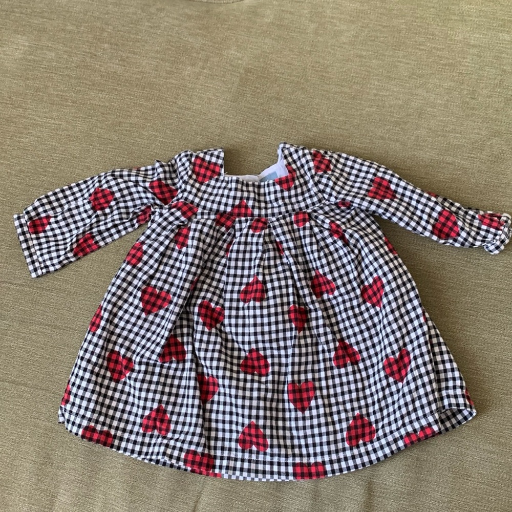 Baby Gap Plaid Hearts dress size 6-12 months